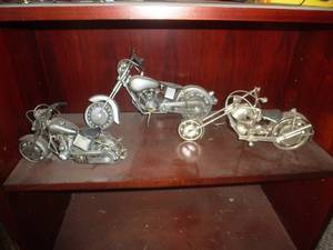 lot 139 image: Book Shelf with Motor Cycle