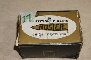 lot 49 image: 27 Nosler Partition .338 Cal 210 Gr Spitzer Bullets