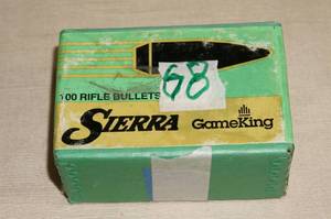 lot 51 image: 68 Sierra GameKing .30 Cal 200 Gr Spitzer Boat Tail Bullets