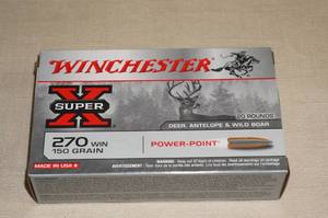 lot 77 image: 20 Winchester Super-X .270 Win 150 Gr Power Point Ammo