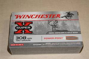 lot 88 image: 20 Winchester Super-X .308 Win 180 Gr Power Point Ammo