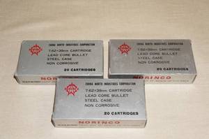 lot 90 image: 60 Norinco 7.62x39 Lead Core Bullet Steel Case Ammo