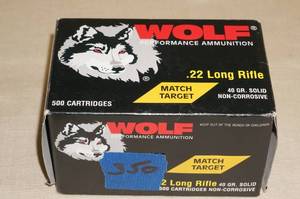 lot 94 image: 350 Wolf .22 LR Match Target 40 Gr Solid Bullet Ammo