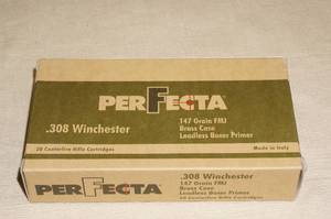 lot 115 image: 20 Perfecta .308 Win 147 Gr FMJ Ammo