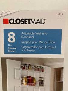 ClosetMaid 8 Tier Adjustable Wall  Door Rack NEW