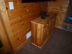 lot 14 image: Pine Cabinet TV Entertainment Center