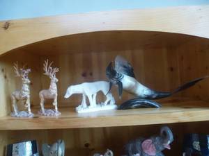 lot 36 image: Deer, Fish & Dog Statues