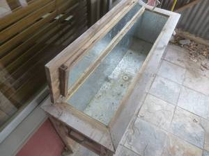 lot 43 image: Antique Wood Outdoor Cooler
