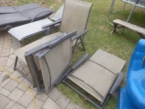 lot 49 image: Tan Pool Lounger Chairs