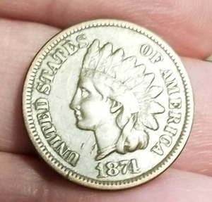 1874 INDIAN HEAD CENT VF