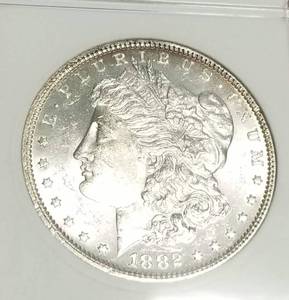 1882-O MORGAN SILVER DOLLAR MS60 ANACS