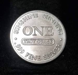 1 TROY OZ. .999 FINE SILVER SUNSHINE MINT
