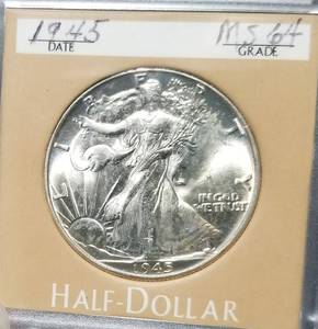 1945 WALKING LIBERTY HALF DOLLAR BU-UNC