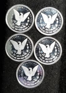 12 TROY OZ. .999 FINE SILVER 5X 110th Oz SILVER MORGAN DESIGN