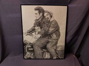lot 6 image: James Dean and Marilyn Monroe Poster in Frame
