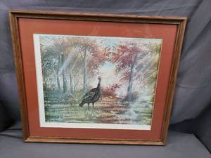 lot 28 image: Print of a Turkey by Greg Budig #24302400