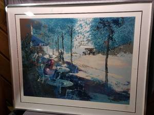 lot 50 image: Large Outdoor Caf Scene Print #124325
