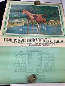 lot 81 image: Vintage - Oakland, Nebraska 1969-1971 Calendar Print