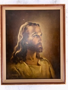 lot 91 image: Vintage - 1940 Jesus - Framed Print