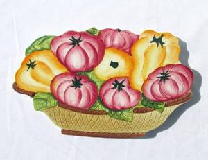 lot 43 image: Set of 4 New Vintage Italian Ceramic Vegetable Themed Trivets