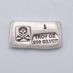 Hand Poured 1 Troy Ounce .999 Silver Bar
