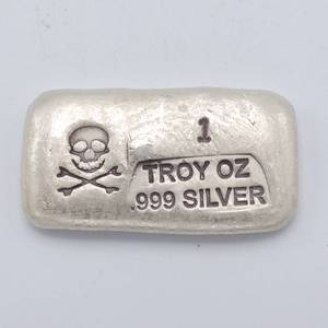 Hand Poured 1 Troy Ounce .999 Silver Bar