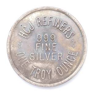 Vintage .999 Silver Round, 1 Troy Oz