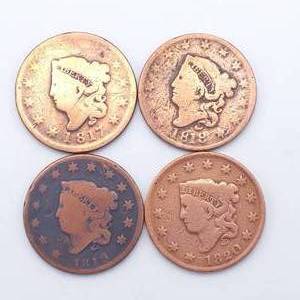 US Large Cents--1817, 1818, 1819 & 1820