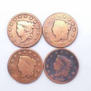 US Large Cents--1820, 1822, 1825 & 1829