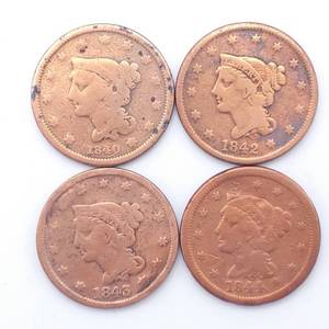 US Large Cents--1840, 1842, 1843 & 1844
