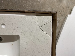 Home Decorators Collection 37 in. W Engineered Stone Single Vanity Top in Sparkling White with White Sink