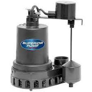 lot 3 image: 12 HP Submersible Thermoplastic Sump Pump by Superior Pump- not used