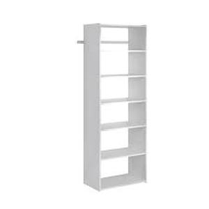 lot 87 image: Essential Shelf 25 in. W White Wood Closet Tower by Closet Evolution- set of 2