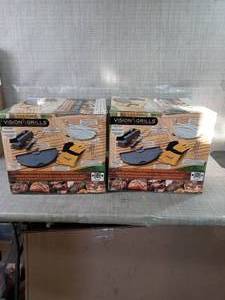 lot 55 image: Kamado Grill Accessory Pack (8-Piece) by Vision Grills- set of 2- not used