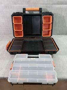 lot 58 image: Ridgid tool storage boxes- mixed condition & size