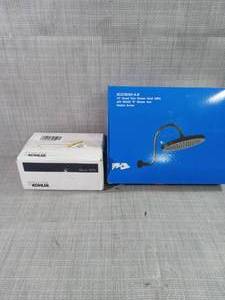 lot 67 image: & 1-Spray 10 in. Single Wall MountHigh Pressure Fixed Shower Head in Rubbed Bronze- open box not used