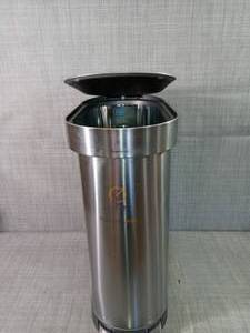 lot 77 image: 45-Liter Fingerprint-Proof Brushed Stainless Steel Slim Step-On -Trash Can by simplehuman- slighlty damaged