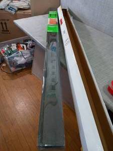 lot 79 image: 72 in. Dark Oil-Rubbed Bronze Strap Sliding Barn Door Track and Hardware Kit by Everbilt- open box not used