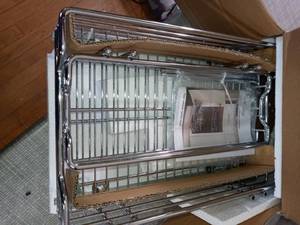 lot 88 image: 12 in. Under Sink Sliding Organizer-KD Chrome by HOUSEHOLD ESSENTIALS- open box not used