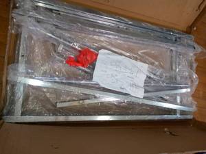 lot 97 image: Heavy-Duty Chrome Metal Double Adjustable Clothes Rack (22 in. W x 70 in. H by Econoco- open box not used