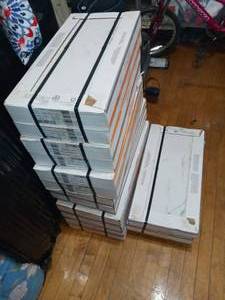 lot 104 image: Michelangelo Calacatta Rectified 12 in. x 24 in. Porcelain Floor and Wall Tile (13.3 sq. ft. case)by Florida Tile Home Collection- open box not used - about 200 sq ft
