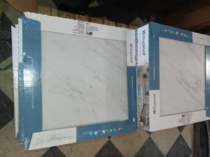 lot 112 image: Carrara 18 in. x 18 in. Glazed Porcelain Floor and Wall Tile (17.6 sq. ft.  case) by Lifeproof- about 228.8 sq ft