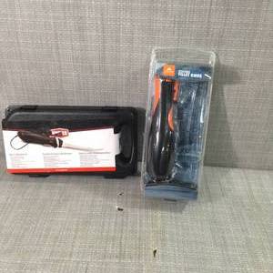 lot 18 image: Electric Fillet Knife and Fork & Ozark Trail Electric Fishing Fillet Knife- open box not used