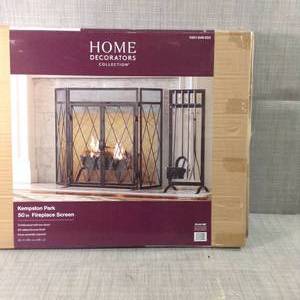 lot 21 image: Sallshan 48 in fireplace screen & Kempston Park 50 in fireplace screen - set of 2 each - open box not used