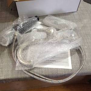 lot 31 image: Brushed Nickel Nita Collection Single-Handle Lavatory Faucet by Ultra Faucets- open box not used