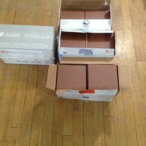 lot 39 image: Quarry Red Flash 6 in. x 6 in. Ceramic Floor and Wall Tile (11 sq. ft.  case) by Daltile- about 33 sq ft- set of 3