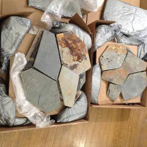 lot 48 image: Natural Stone Collection Mongolian Spring 12 in. x 24 in. Slate Flagstone Floor and Wall Tile (13.5 sq. ft.  case) by Daltile- 40.5 sq ft