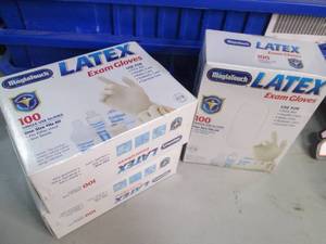 Lot of 3 boxes Latex Exam Gloves. O...