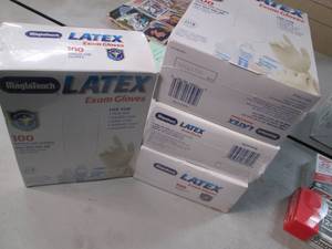 Lot of 5 boxes Latex Exam Gloves. O...