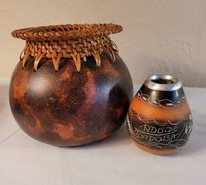 lot 47 image: Decorative Wood and Gourds